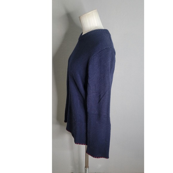 Charlotte Brody Crew Neck Sweater Navy Blue Wool Cashmere Blend - Picture 3 of 5
